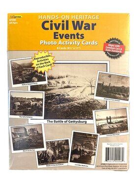 Hands-On Heritage Civil War Events Photo Activity Cards 8.5" X 11" Education BTS
